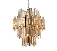Endon 72744 Viviana 12lt Pendant Chrome plate & champagne crystal 12 x 40W E14 candle (Required)