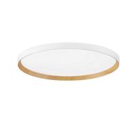 Luminosa Lighting Luminosa Vomos 60Cm Flush Ceiling Light Sandy White, Wood Triac Dimmable Led 55W 4760Lm 2700-3000-4000K Cct