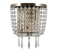 Luminosa Lighting Luminosa Wall Lamp Antique Bronze 2 Light With Crystal Glass Shade, E14