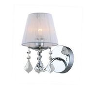 Luminosa Lighting Luminosa Wall Lamp Chrome, White 1 Light With White, Fabric Shade, E14