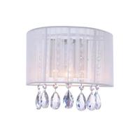 Luminosa Lighting Luminosa Wall Lamp White 1 Light With White Cloth Shade, E14