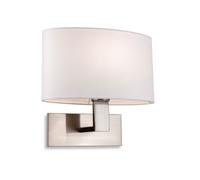 Luminosa Lighting Luminosa Webster 1 Light Single Indoor Wall Light Brushed Steel, Cream Shade, E27