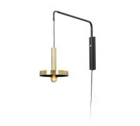 Luminosa Lighting Luminosa Whizz Wall Light Extendable Satin Gold, Black 1X E27