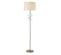 Luminosa Lighting Luminosa Willow Floor Lamp With Cream Shade 1 Light Antique Brass, Crystal