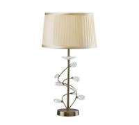 Luminosa Lighting Luminosa Willow Table Lamp With Cream Shade 1 Light Antique Brass, Crystal