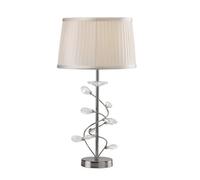 Luminosa Lighting Luminosa Willow Table Lamp With White Shade 1 Light Polished Chrome, Crystal