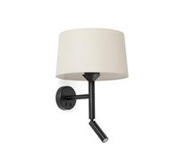 Luminosa Lighting Luminosa Windsor Reading Wall Light Matt Black, Linen 1X E27