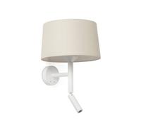 Luminosa Lighting Luminosa Windsor Reading Wall Light Matt White, Linen 1X E27