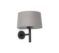 Luminosa Lighting Luminosa Windsor Wall Lamp With Shade Black, Grey 1X E27
