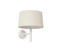 Luminosa Lighting Luminosa Windsor Wall Lamp With Shade Matt White, Linen 1X E27
