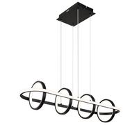 Luminosa Lighting Luminosa Wolfhard Rings Pendant Ceiling Light Matt Black 4X Led Dimmable 2700-6000K Remote Control