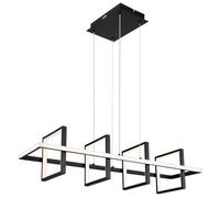 Luminosa Lighting Luminosa Wolfhard Squares Pendant Ceiling Light Matt Black 4X Led Dimmable 2700-6000K Remote Control