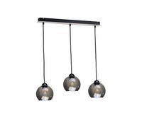 Luminosa Lighting Luminosa Wood Bar Pendant Ceiling Light Black, 60Cm, 3X E27