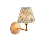 Luminosa Lighting Luminosa Wood Wing Ash Wood Wall Light With Herb Garden Green Fabric Leaf Shade 16Cm B22