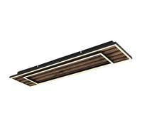 Luminosa Lighting Luminosa Woody 80X20Cm Integrated Led Semi Flush Ceiling Light Matt Black Led 3000K