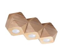 Sollux Lighting Woody Wood Natural 3 Light Classic Ceiling Light