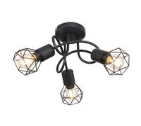Luminosa Lighting Luminosa Xara I Multi Arm Semi Flush Ceiling Lamp Black 3X E14
