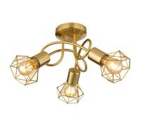 Luminosa Lighting Luminosa Xara I Multi Arm Semi Flush Ceiling Lamp Gold Colors 3X E14