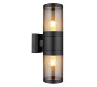 Luminosa Lighting Luminosa Xeloo Outdoor Up Down Wall Lamp Matt Black Ip44 2X E27