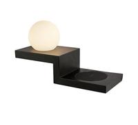 Luminosa Lighting Luminosa Zanzibar Wall Lamp Switched Globe With Mobile Phone Induction Charger, 6W Led, 3000K, 470Lm, Sand Black
