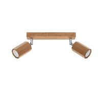 Luminosa Lighting Luminosa Zeke Oak Octagon Twin Ceiling Spotlight Wood, 2X Gu10