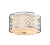 Elstead Lighting Ziggy 2 Light Cylindrical Pendant Ceiling Light Lacquered Silve