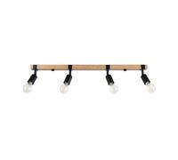 Luminosa Lighting Luminosa Zuca Modern Ceiling Spotlight Bar Wood, Black 4X E27