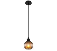 Luminosa Lighting Luminosa Zumba Dome Pendant Ceiling Light Matt Black Ball Glass Shade 1X E27