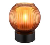 Luminosa Lighting Luminosa Zumba Globe Table Lamp Matt Black Ball Bronze Glass Shade 1X E27