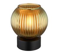 Luminosa Lighting Luminosa Zumba Globe Table Lamp Matt Black Ball Green Glass Shade 1X E27