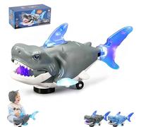 LuminoShark Electric Glowing Swivel Shark,Light Up Shark Smart Sensory Explorer,Bump and Go Moving Swivel Sharks,LED Lights & Audio,Joint Wobble Motion Robo Fish for Interactive Gift (B/Battery)