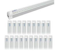 LUMINOSUM, 20-Pack, LED Tube Lights 5FT 36W, Double-side V-shape Integrated, AC85-265V SMD2835 Clear Cover Cool White 6000K, LED Cooler Door Lights