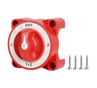 Luminous 32V 350A 2 Battery Disconnect Switches AFD 4 Position Isolator Disconnect Rotary Switch For Marine Boat Truck RV 1Pcs(Red)
