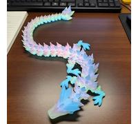 Luminous 3D Printed Dragon, 30CM Luminous Rainbow Dragon, 3D Dragon with Flexible Joints, Glow In The Dark Dragon, Crystal Dragon-Figure for Home Office Decor Executive Desk Toys