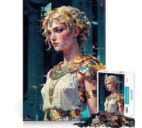Luminous Aegis︰ Athena's Renaissance Jigsaws 1000 Pieces for Teenagers Tension Relief Snug Joint Playful Challenge Art Decor (38x52cm)