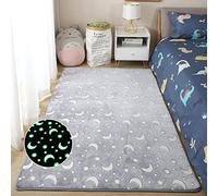 Luminous Area Rug Glow in The Dark Floor Mats Soft Decorative Play Crawling Mat for Baby Kids Anti-Slip Living Room Carpets for Bedroom Home Kindergarten Nursery Decoration (Grey 2,120×200 cm)