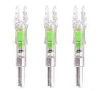 Luminous Arrow Nocks for 6.2mm Inner Diameter Shafts, Automatic Light Up Nocks with LED, For ABS Glow Nock Accessories for Outdoor Night Hunting and(Green)