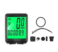 Luminous Bike Speedometer with Backlight, Waterproof Bicycle Odometer for Mountain Road Bikes, Large Display Shows MPH/KMH, Riding Time, Distance, Auto On/Off, White(Wireless Green)