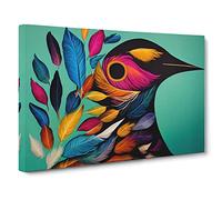 Luminous Bird Canvas Print | Gallery Wrapped 30mm Frame Wall Art | 30x20 inches | Ready to Hang | Abstract Animals Picture | Living Room Bedroom Lounge Office