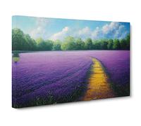 Luminous Bluebell Field Canvas Wall Art Print 30x20 Inch