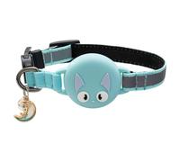 Luminous Cat Collar Reflective Kitten Tracking Collar with Bell Durable Cat Tracker Collar for Visibility No including the locator (Green)