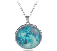 Luminous Celestial Pendant Necklace Ethereal Starry Accent Design Artistic Night Sky Motif Jewelry Gift