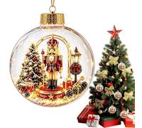 Luminous Christmas Ornaments with LED Lighting LED Warm White Nutcracker | Illuminated Christmas bauble with holiday scene for parties family reunions, Christmas tree