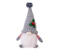 Luminous Christmas Plush Gnome Ornament with LED Light Up Feature, Soft Felt Holiday Decoration for Table, Desk or Shelf Adorable Scandinavian Style Dwarf Figurine for Festive Home Office Decor(Gray)