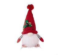 Luminous Christmas Plush Gnomes for Holiday Table and Shelf Decor, Battery Operated Soft Felt Figures, Suitable for Various Home and Office Spaces (Red)