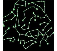 Luminous Constellation Wall Stickers, 12-Piece Set, Glow in Dark Room Decor, 12 Constellations Decoration Luminous Stars Create Realistic Starry Sky