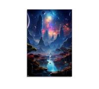 Luminous Cosmic Oasis Poster Wall Art Poster Gift For Friend Bed Room Living Room Decor Modern Aesthetic Poster Decorative Painting Canvas Wall Posters And Art Picture Print Modern Family Decor Pos