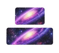 Luminous Cosmic Sky Rug Cushioned Kitchen Rugs Sets Of 2 Comfort Standing Mat For Home Decor Sink,Kitchen Mats For Floor Non Slip Washable ，Laundr 17"X47"+17"X30"