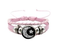 Luminous Couple Bracelets Sun And Moon Adjustable Bracelets The Luminous Stone The Light Energy The Irradiation Of Black Flat Pearl Earrings (F, One Size)