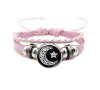 Luminous Couple Bracelets Sun And Moon Adjustable Bracelets The Luminous Stone The Light Energy The Irradiation Of Black Flat Pearl Earrings (E, One Size)